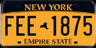 NY license plate FEE1875