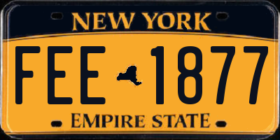 NY license plate FEE1877