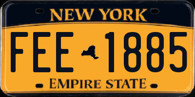 NY license plate FEE1885