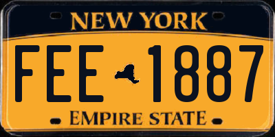 NY license plate FEE1887