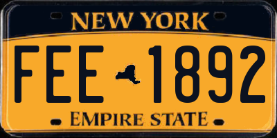 NY license plate FEE1892