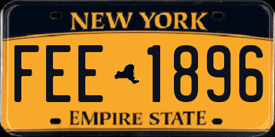 NY license plate FEE1896