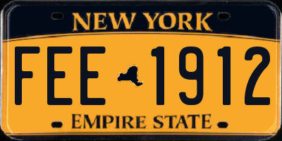 NY license plate FEE1912