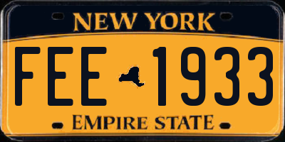 NY license plate FEE1933