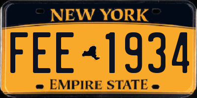 NY license plate FEE1934