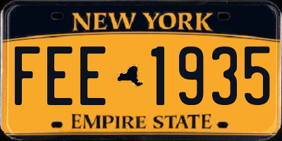 NY license plate FEE1935