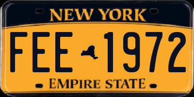 NY license plate FEE1972