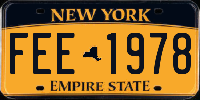 NY license plate FEE1978
