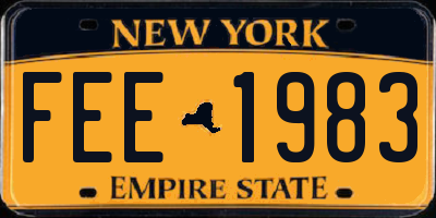 NY license plate FEE1983