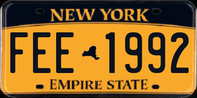 NY license plate FEE1992