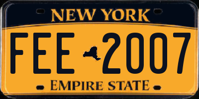 NY license plate FEE2007