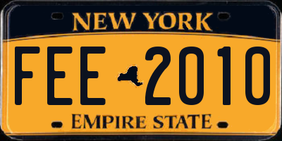 NY license plate FEE2010