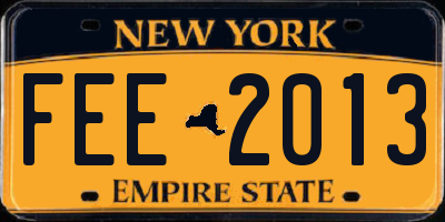 NY license plate FEE2013