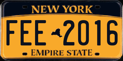 NY license plate FEE2016