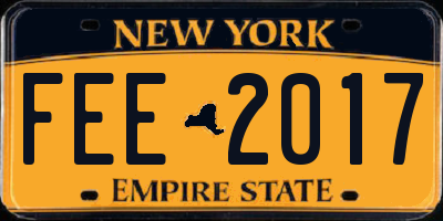 NY license plate FEE2017