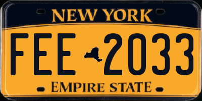 NY license plate FEE2033