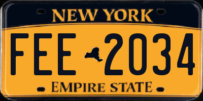 NY license plate FEE2034