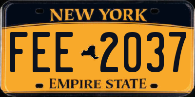 NY license plate FEE2037