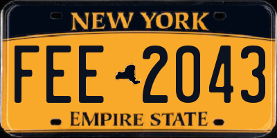NY license plate FEE2043