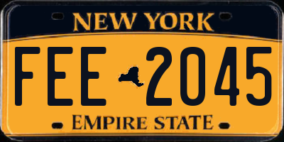 NY license plate FEE2045