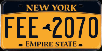 NY license plate FEE2070