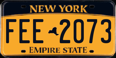 NY license plate FEE2073
