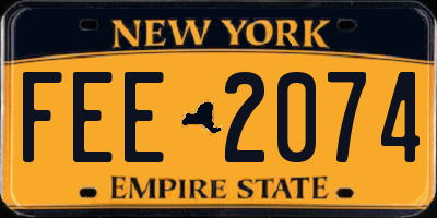 NY license plate FEE2074