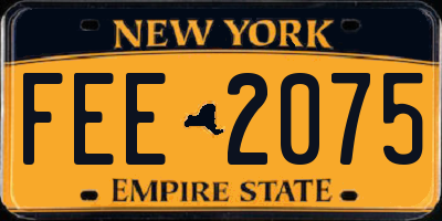 NY license plate FEE2075