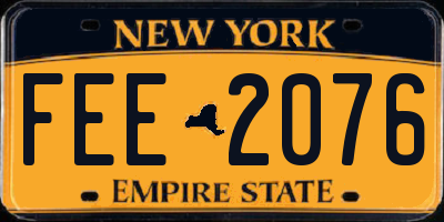 NY license plate FEE2076