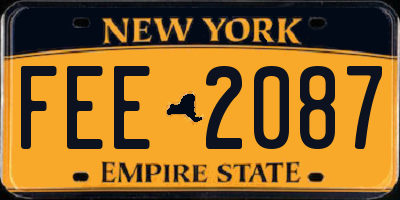 NY license plate FEE2087