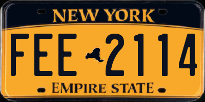 NY license plate FEE2114