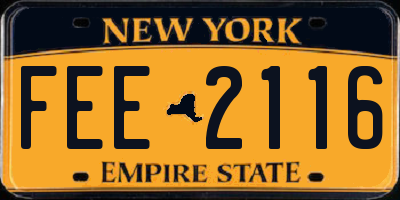 NY license plate FEE2116