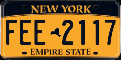 NY license plate FEE2117