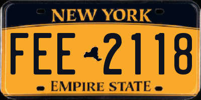 NY license plate FEE2118