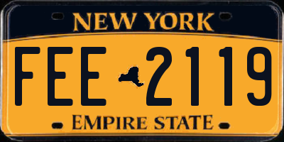 NY license plate FEE2119