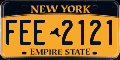 NY license plate FEE2121
