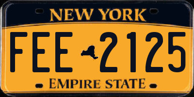 NY license plate FEE2125