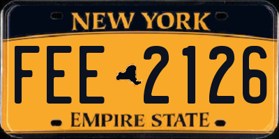 NY license plate FEE2126