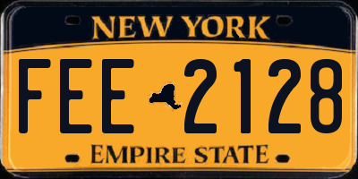 NY license plate FEE2128