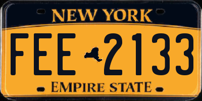 NY license plate FEE2133