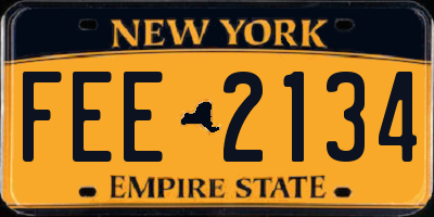 NY license plate FEE2134