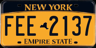 NY license plate FEE2137