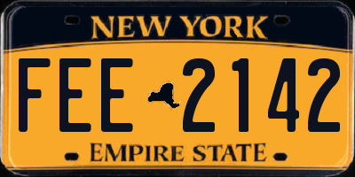 NY license plate FEE2142