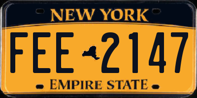 NY license plate FEE2147