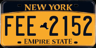 NY license plate FEE2152