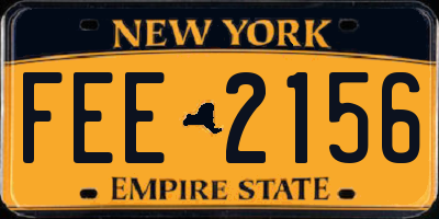 NY license plate FEE2156