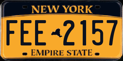 NY license plate FEE2157