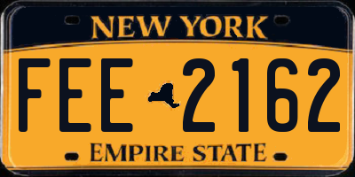 NY license plate FEE2162