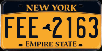 NY license plate FEE2163