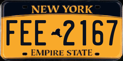 NY license plate FEE2167